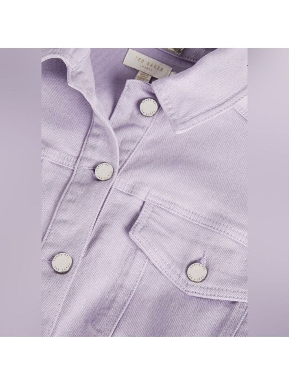 Ted Baker Sofiaz Oversized Denim Jacket in Lilac Size 12 nwt - Picture 6 of 13
